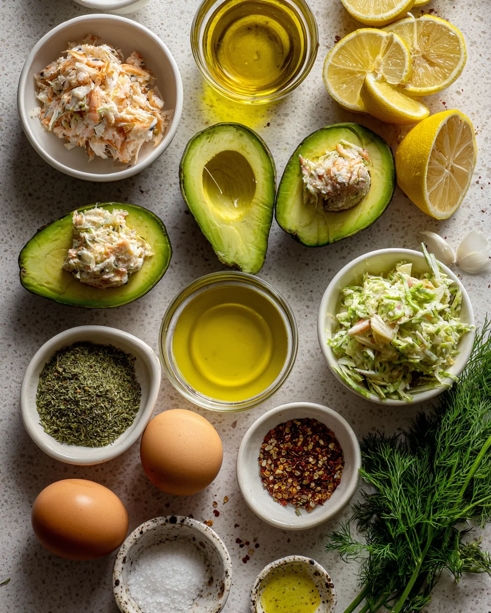 Garlic Butter Crab Stuffed Avocados