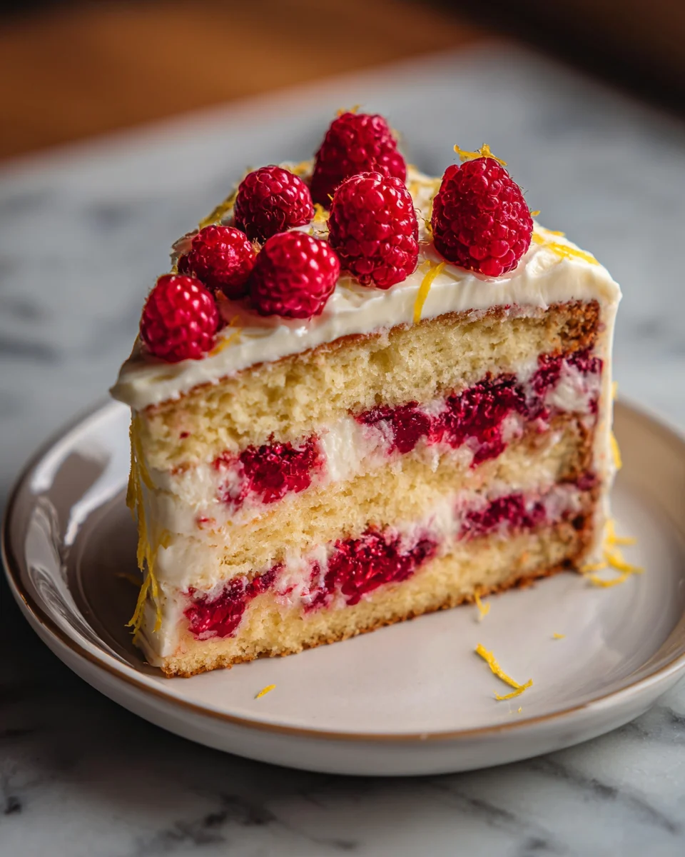 Lemon Raspberry Layer Cake