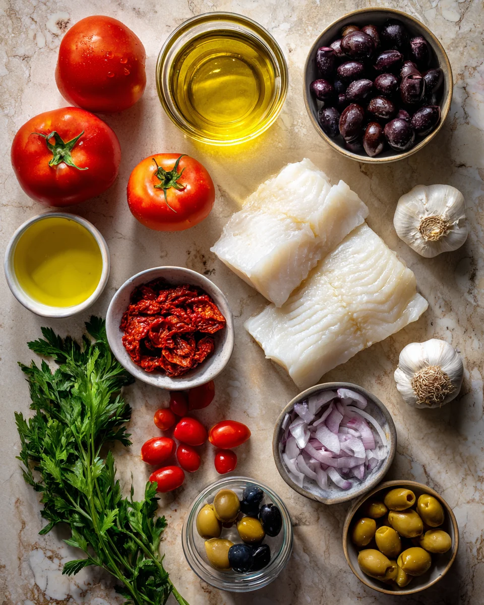 Mediterranean Baked Cod with Olives and Tomatoes