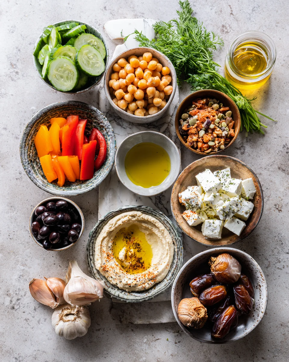 Mediterranean Hummus Platter Board
