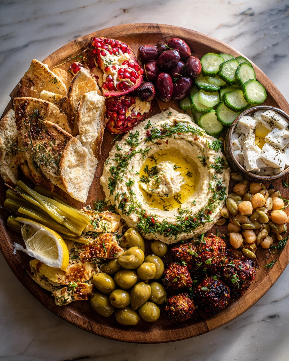 Mediterranean Hummus Platter Board