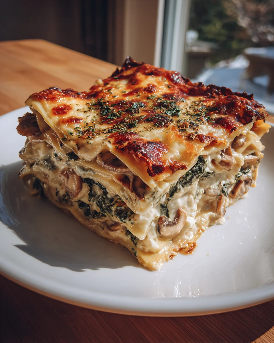 Mushroom Spinach Lasagna