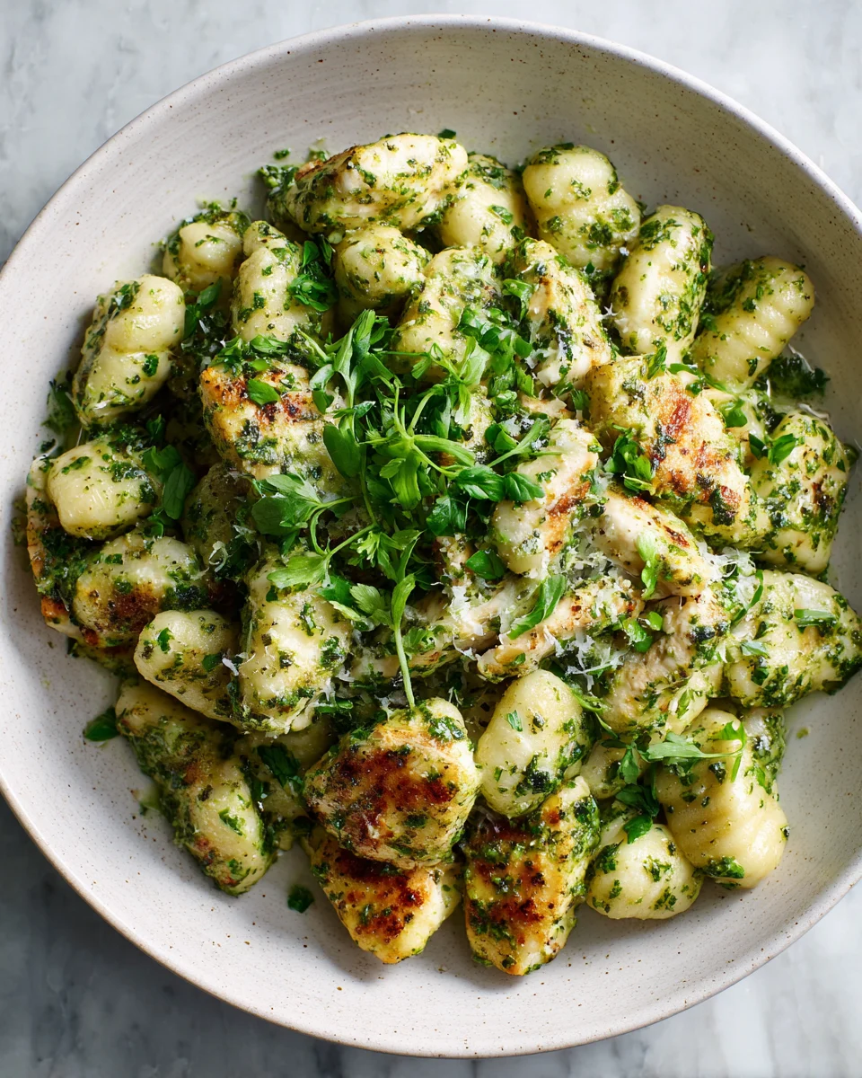 One-Pan Creamy Pesto Chicken Gnocchi