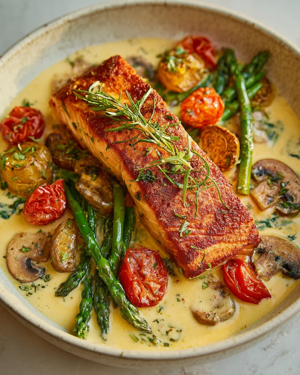 One-Pan Tuscan Salmon with Cream Sauce