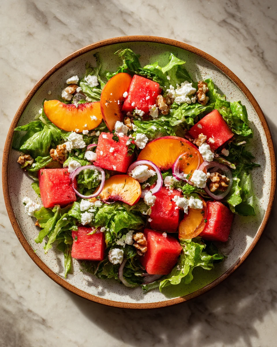 Refreshing Peach Watermelon Salad Recipe Perfect for Summer