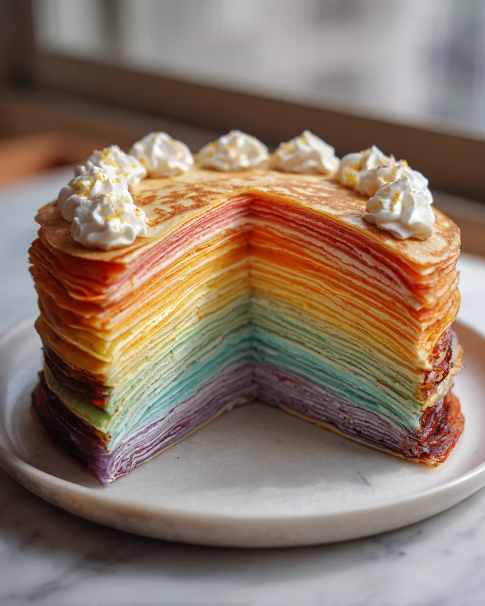 Rainbow Crepe Cake Recipe