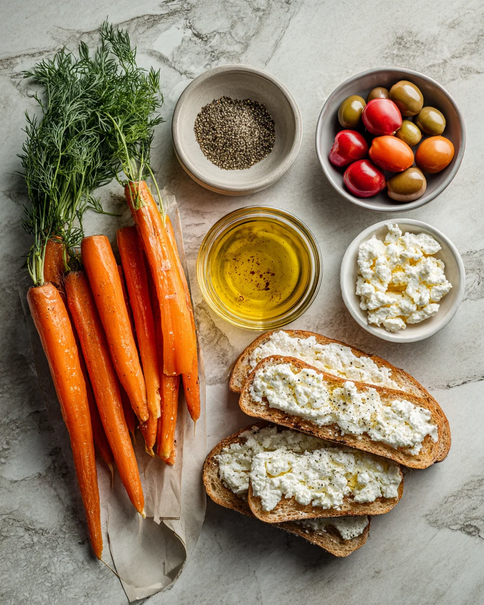 Roasted Carrot Whipped Feta Toast