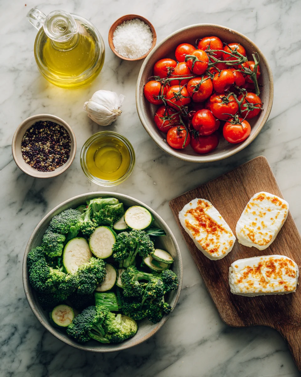 Roasted Vegetable and Halloumi Bowl