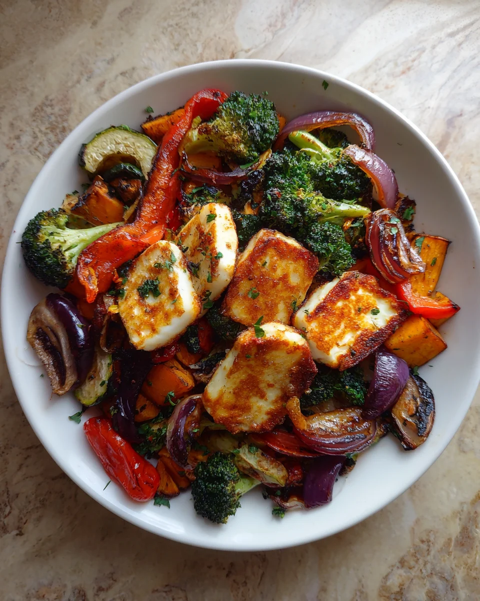 Roasted Vegetable and Halloumi Bowl