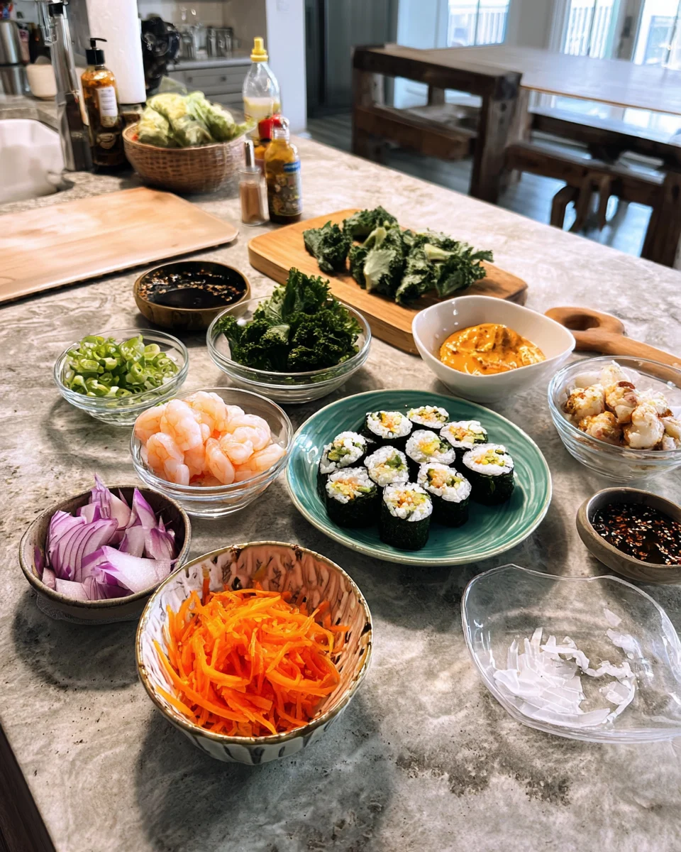 Shrimp Tempura Sushi Rolls with Spicy Mayo