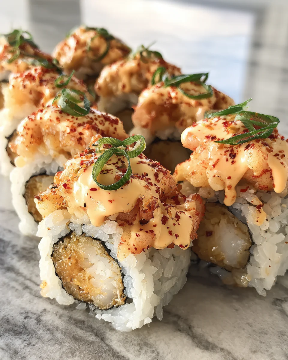 Shrimp Tempura Sushi Rolls with Spicy Mayo