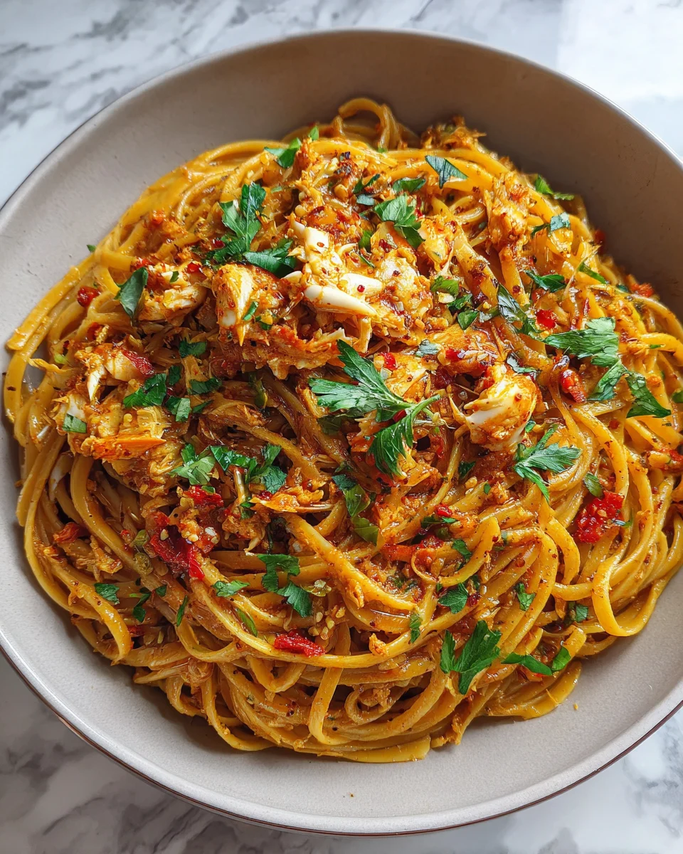Spicy Cajun Crab Pasta