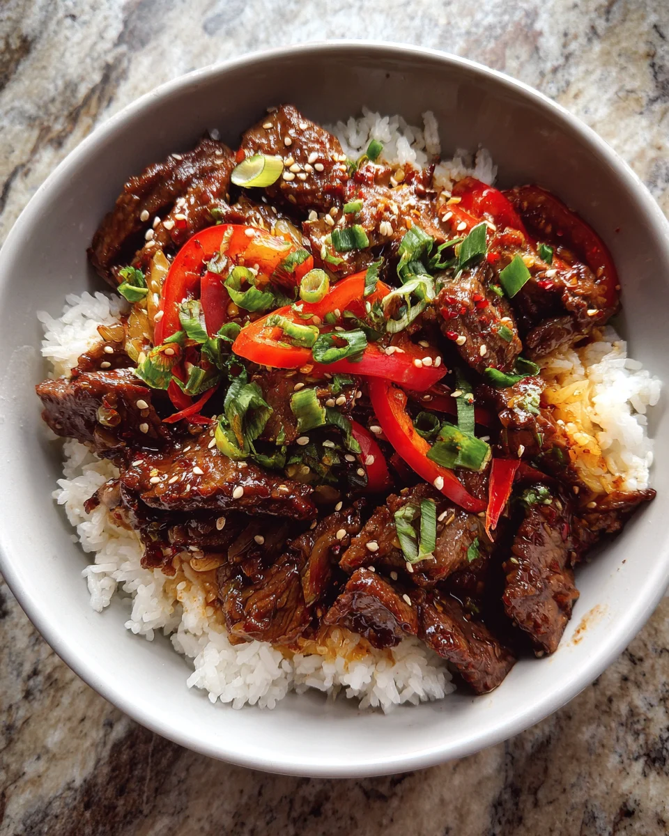 Spicy Korean BBQ Beef Rice Bowl