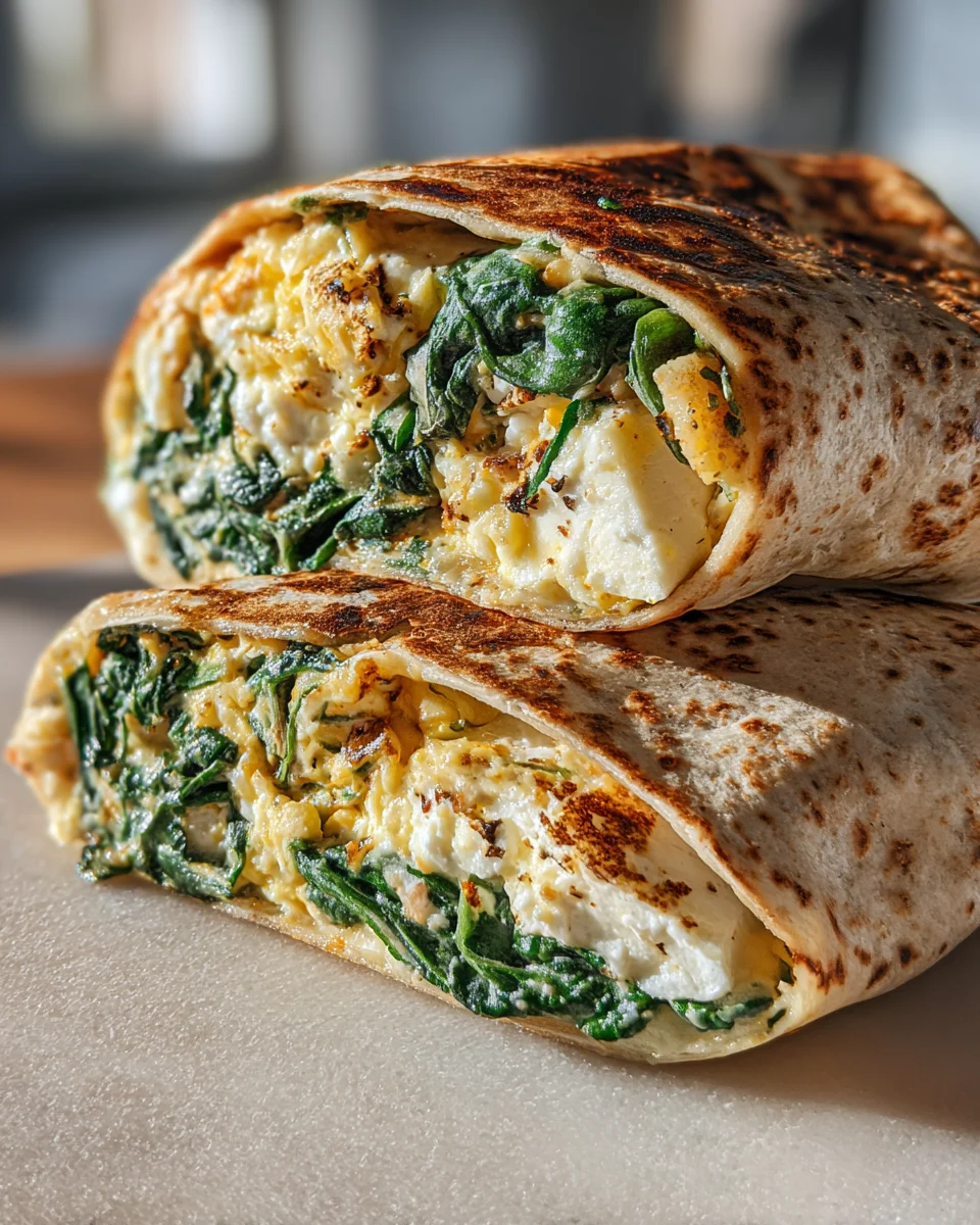 Spinach Feta Breakfast Wrap