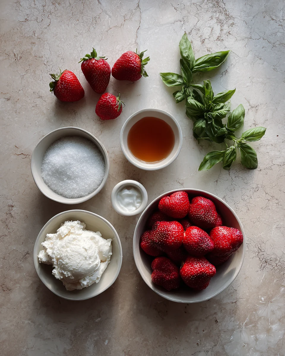 Strawberry Basil Sorbet