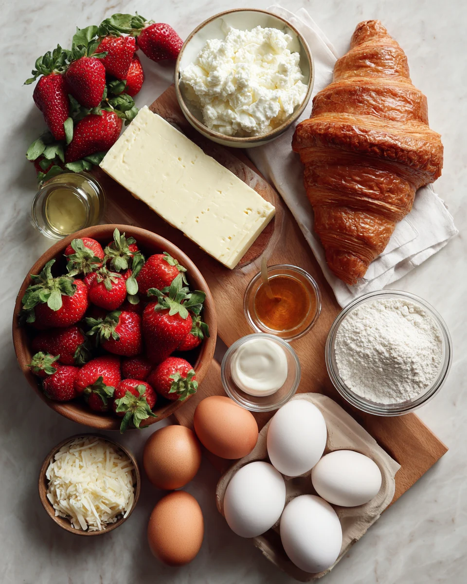 Strawberry Cream Cheese Croissant Bake