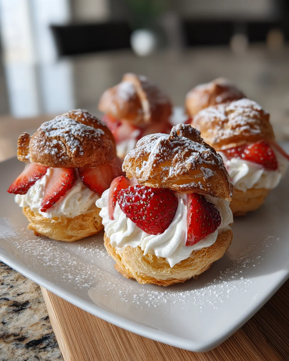 Strawberry Cream Puff Dessert Cups