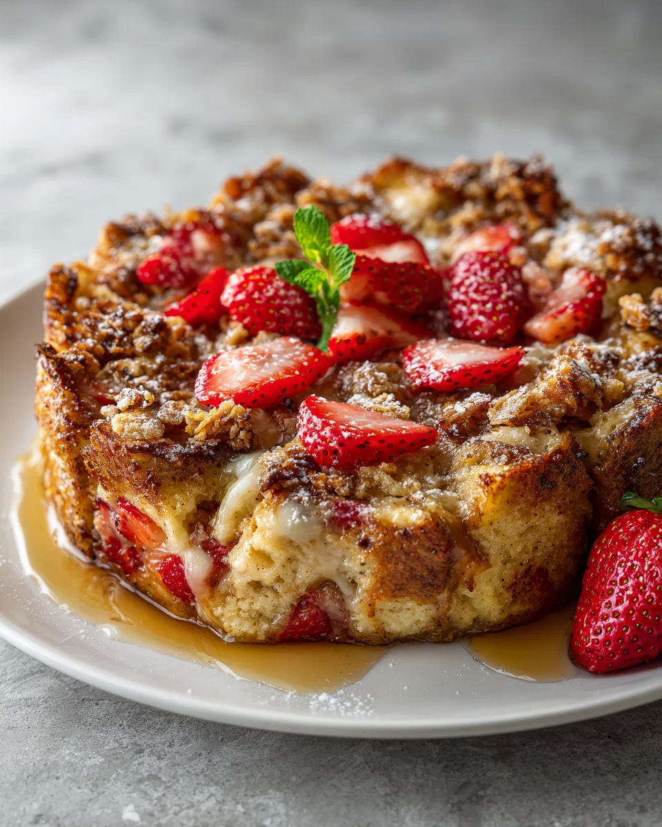 Strawberry Crunch French Toast Bake
