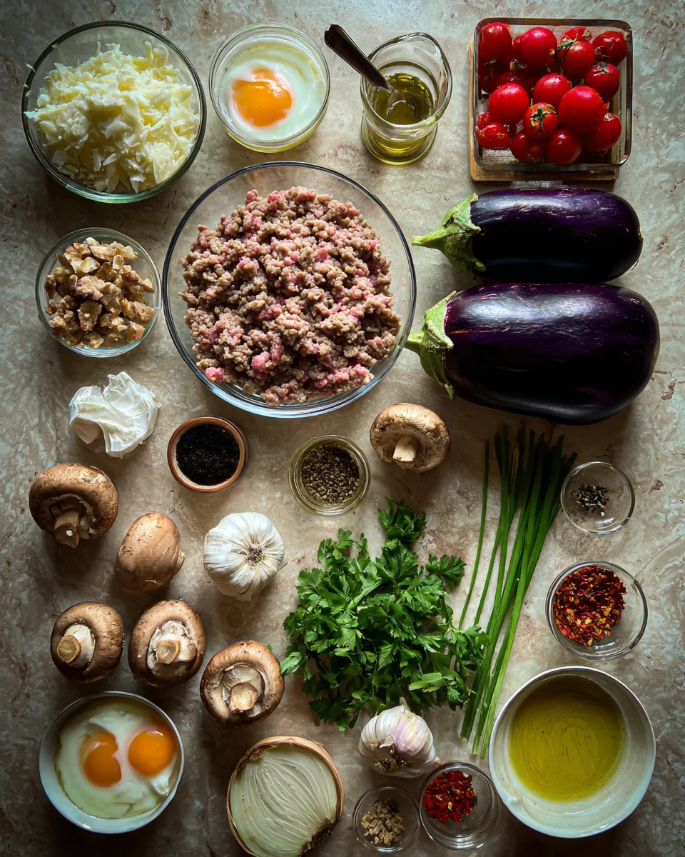 Stuffed Eggplant with Ground Beef
