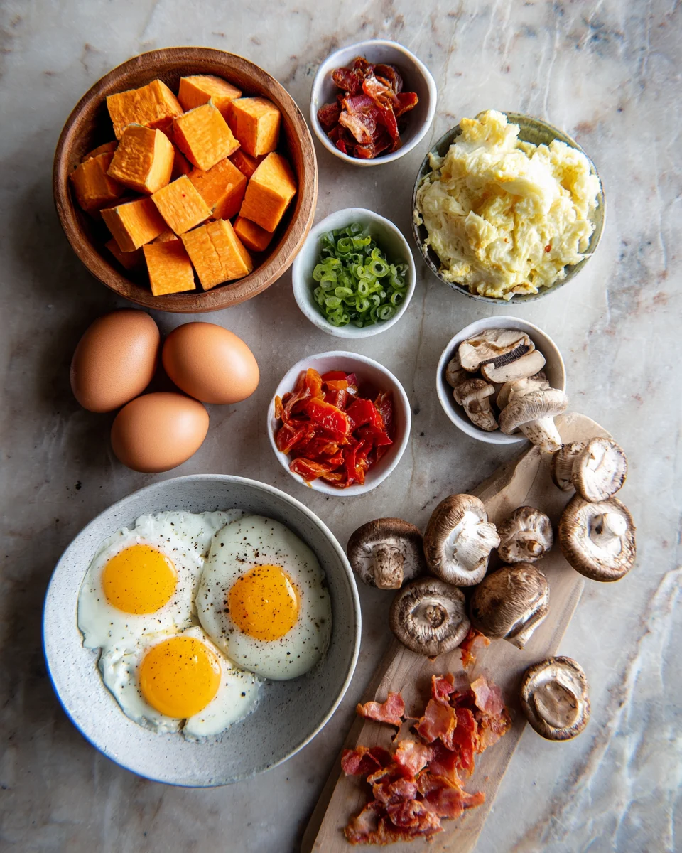 Sweet Potato Breakfast Hash with Eggs