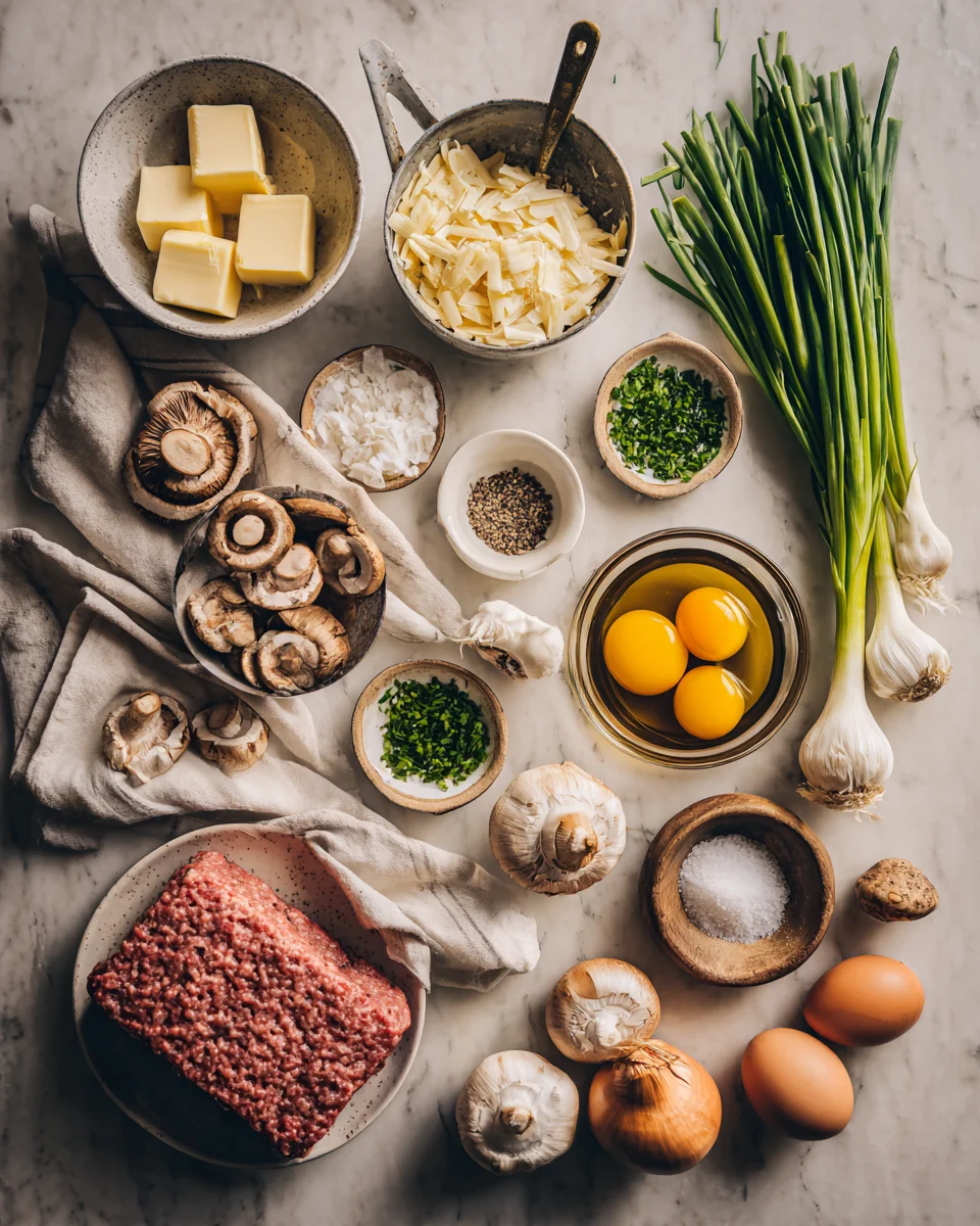 Swiss Bacon Mushroom Meatloaf