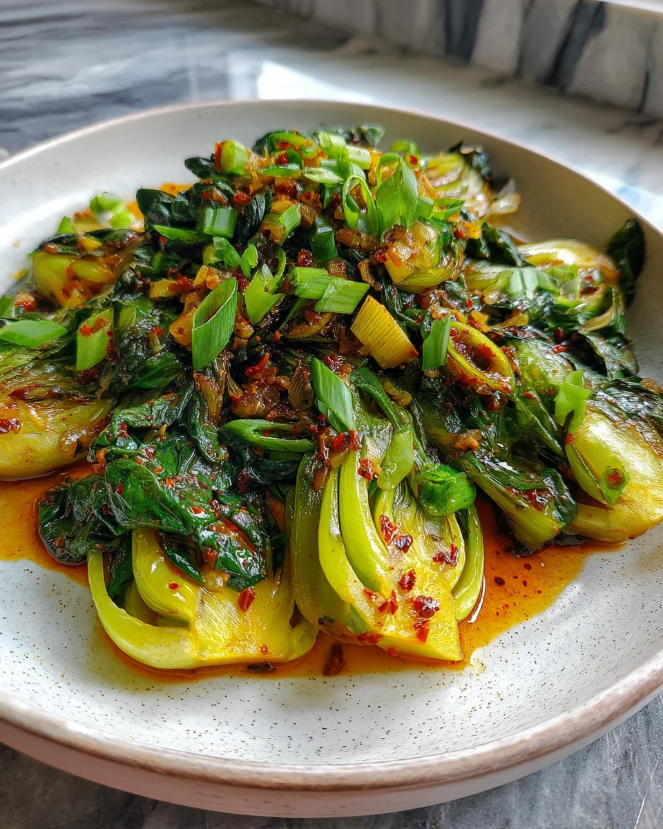 Easy 10-Minute Spicy Garlic Bok Choy