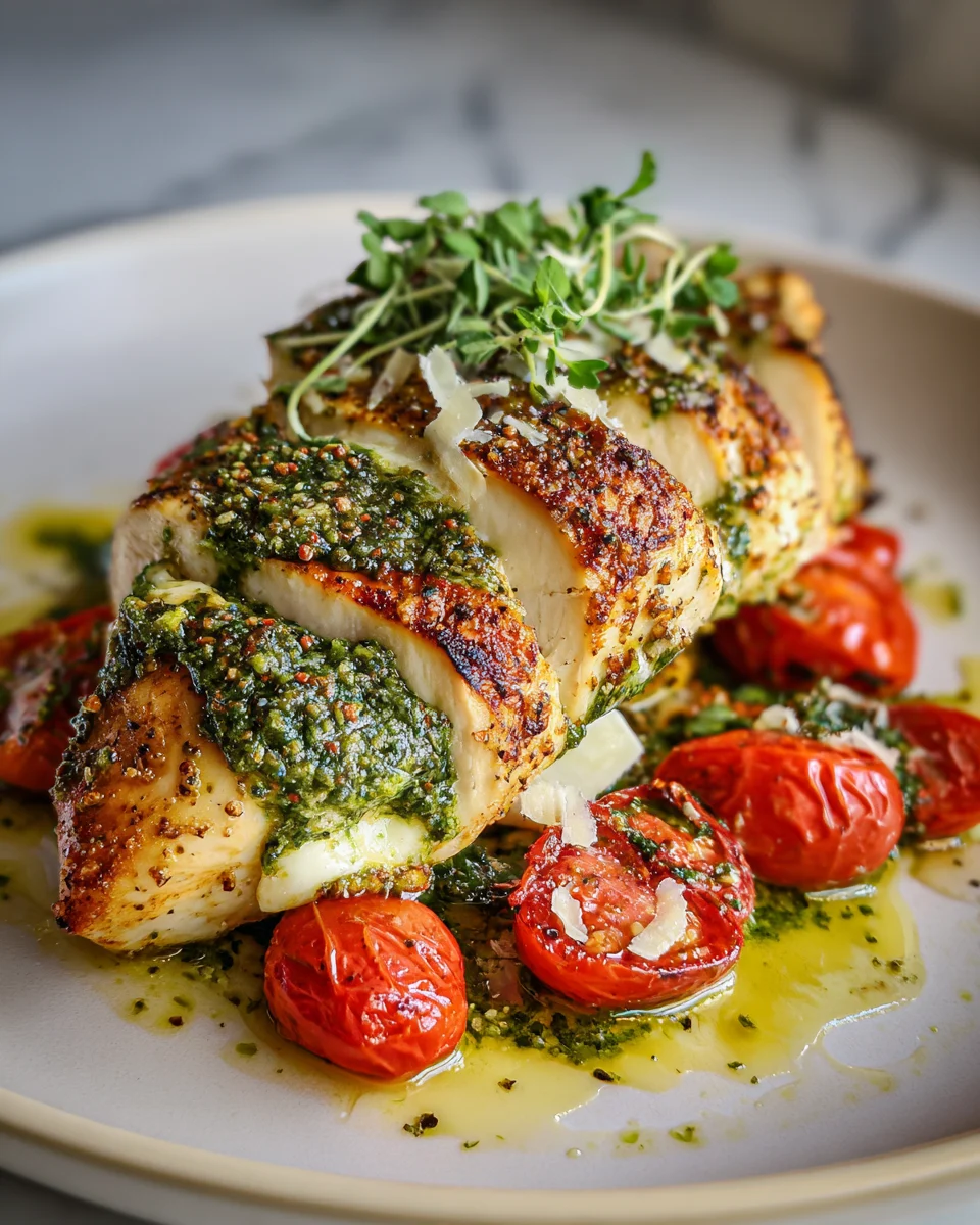 Baked Pesto Mozzarella Chicken Breast