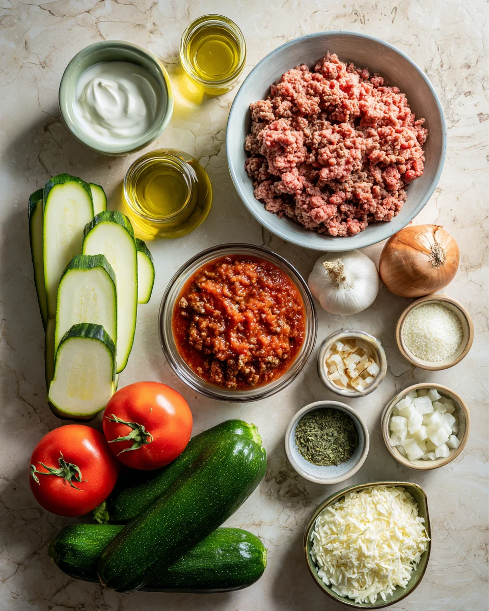 Baked Zucchini And Ground Beef Casserole