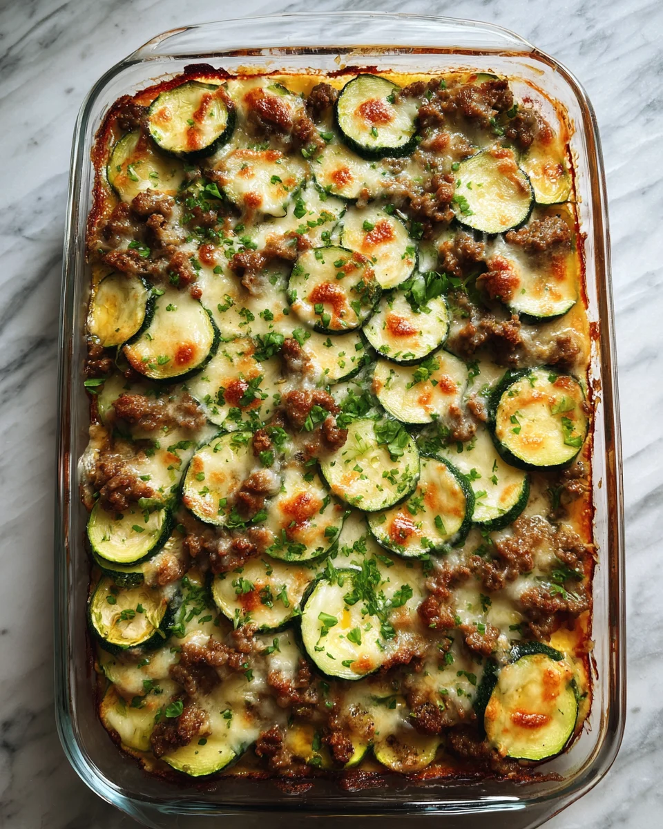 Baked Zucchini And Ground Beef Casserole