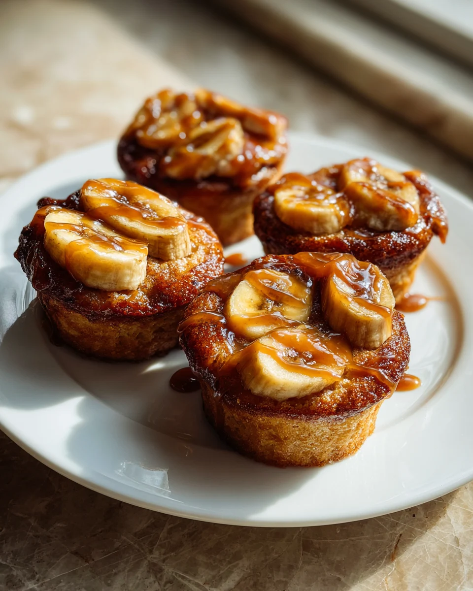 Banana Caramel Upside Down Muffins