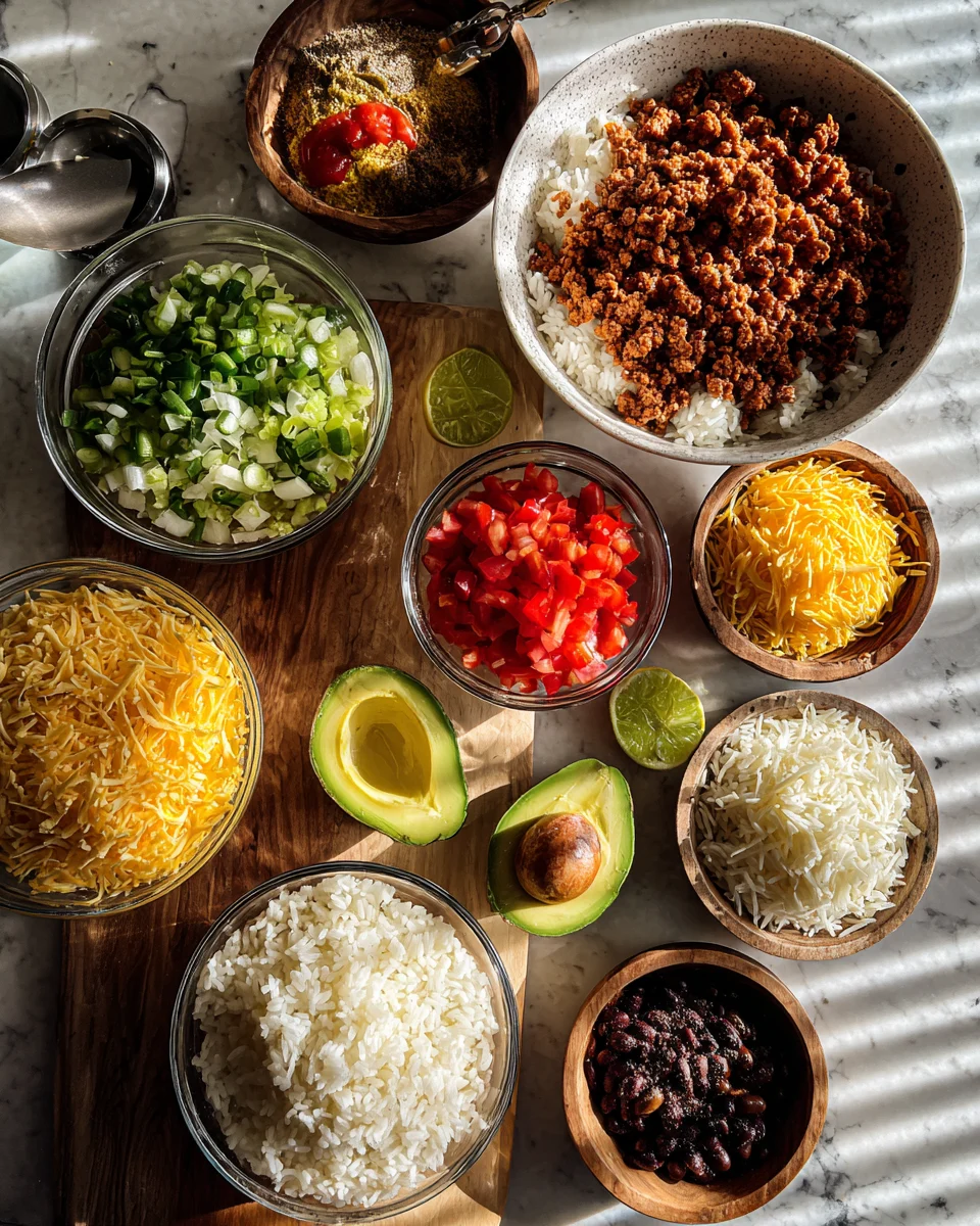 Beef Taco Rice Bowl Skillet