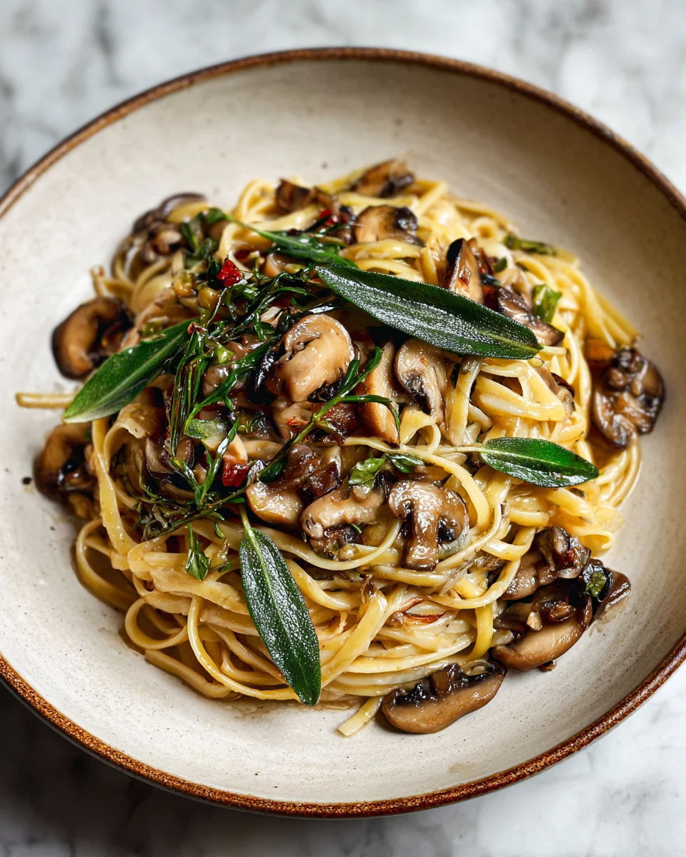 Brown Butter Sage Mushroom Linguine