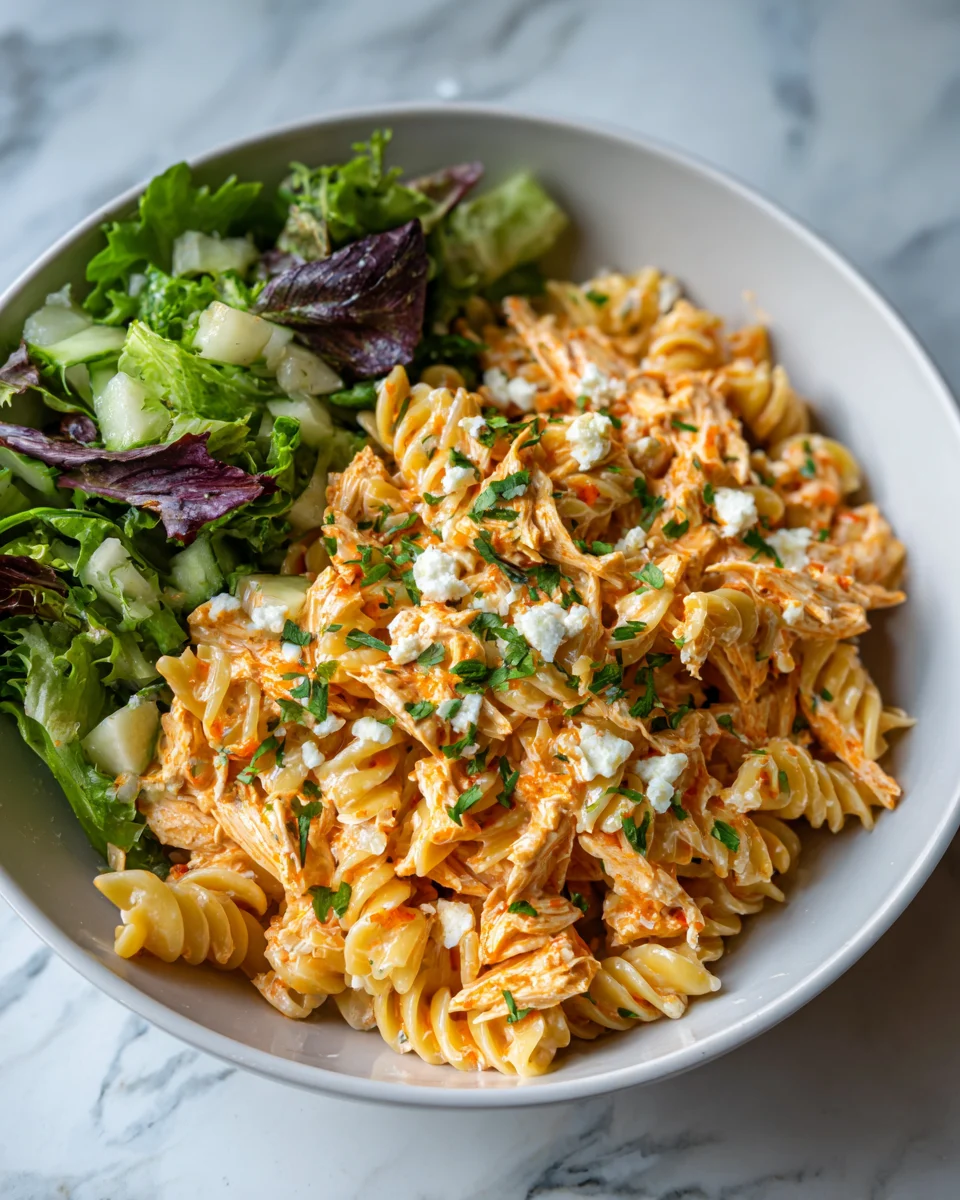 Buffalo Chicken Ranch Pasta Salad