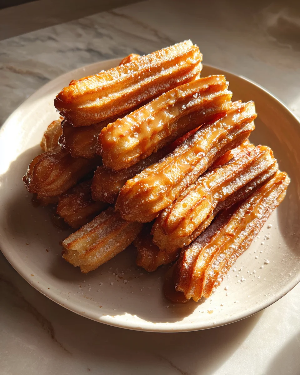 Caramel Cheesecake Stuffed Churros