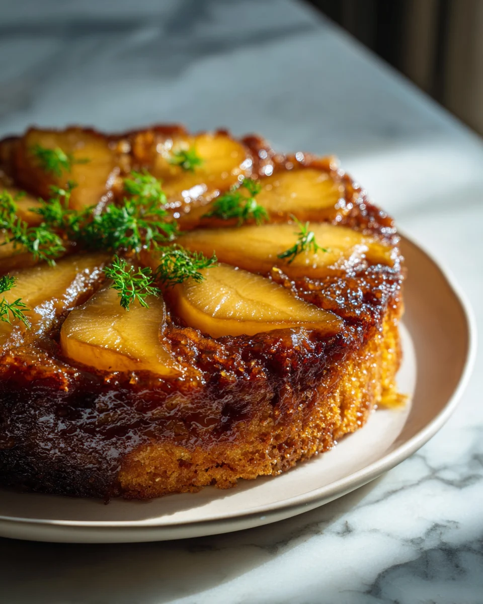 Delicious Caramelized Pear Upside Down Cake