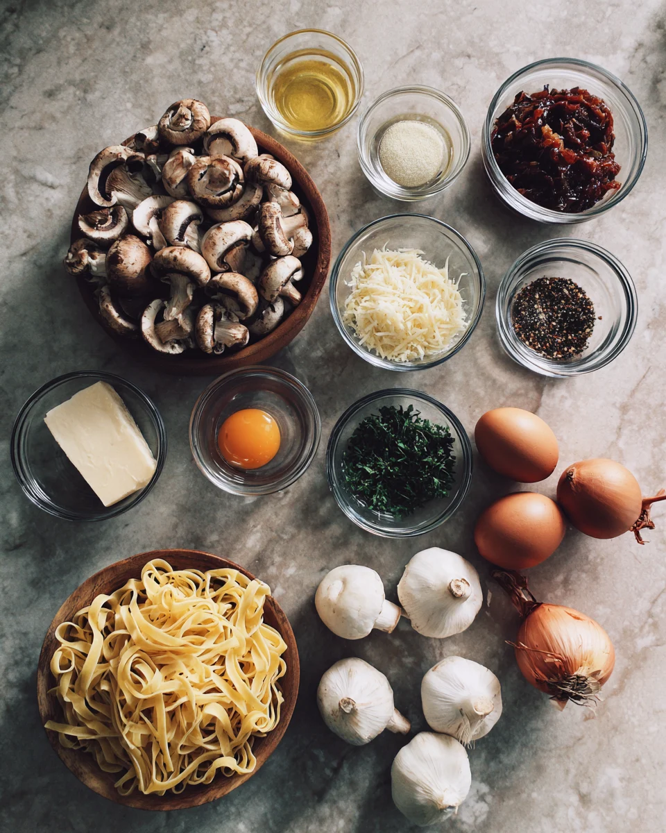Caramelized Shallot Mushroom Tagliatelle