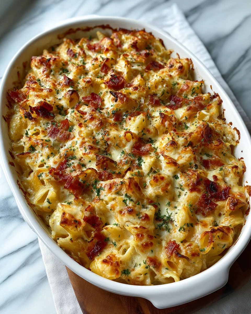Cheddar Bacon Ranch Pasta Bake