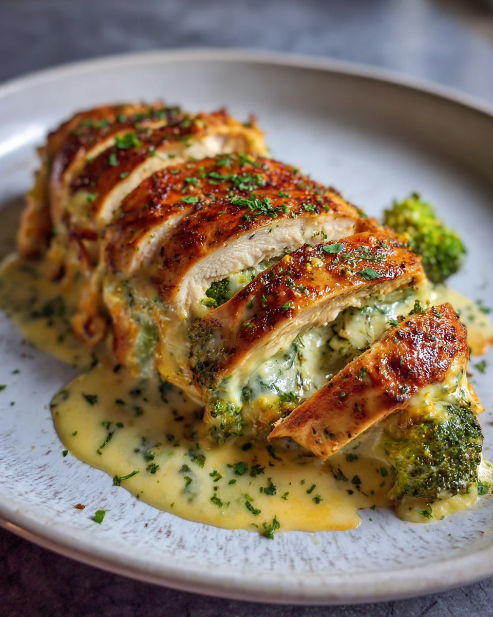 Cheesy Broccoli Stuffed Chicken Breast