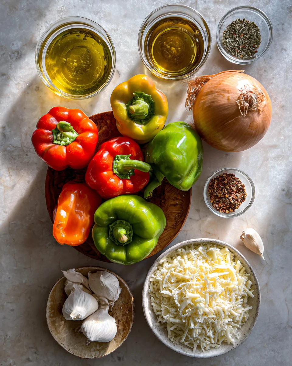 Cheesy Stuffed Bell Pepper Casserole
