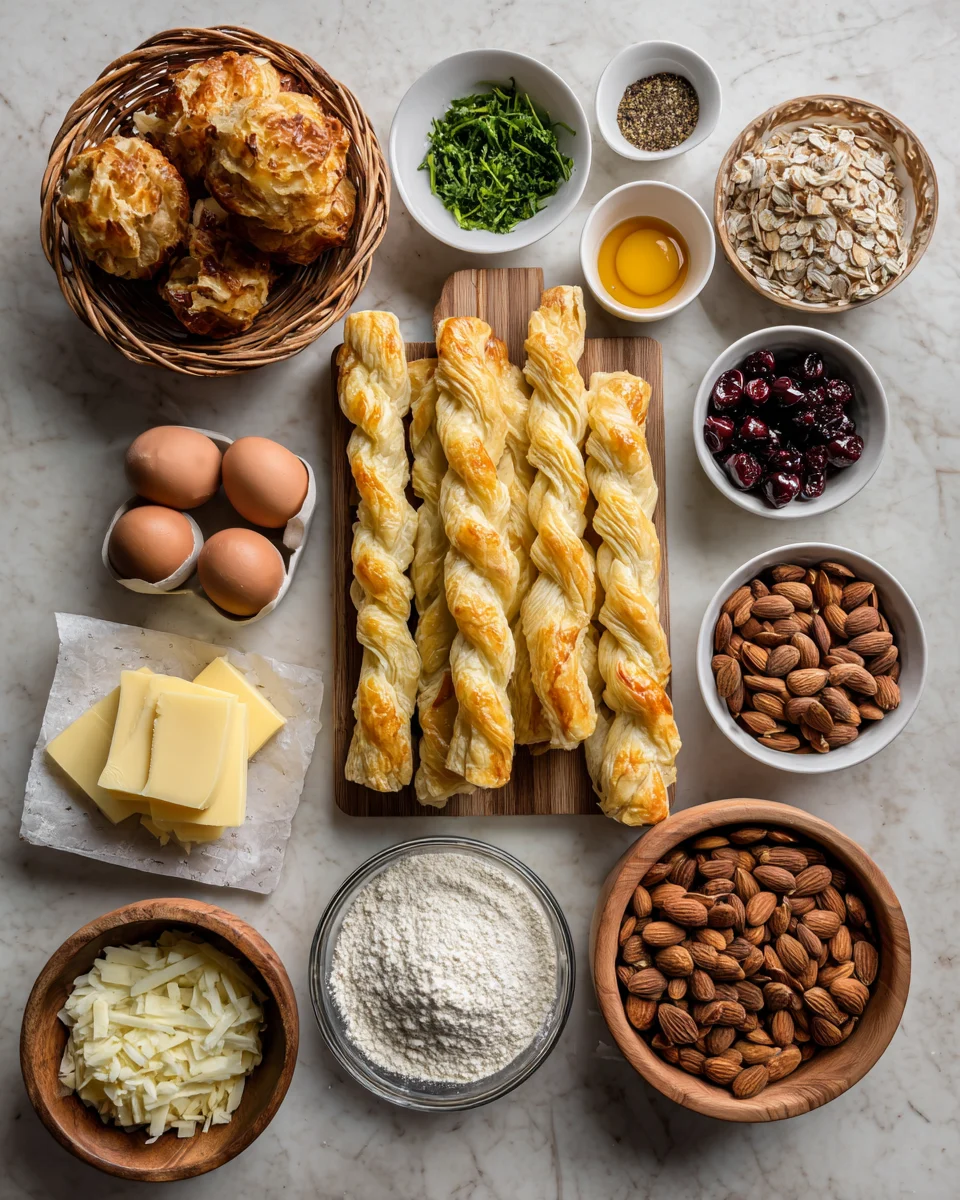 Cherry Almond Puff Pastry Twists