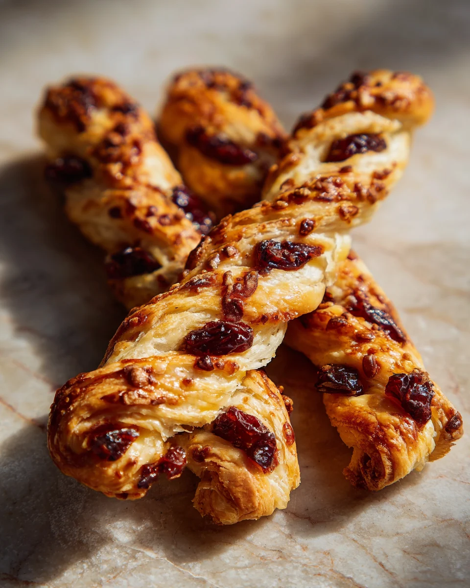 Cherry Almond Puff Pastry Twists