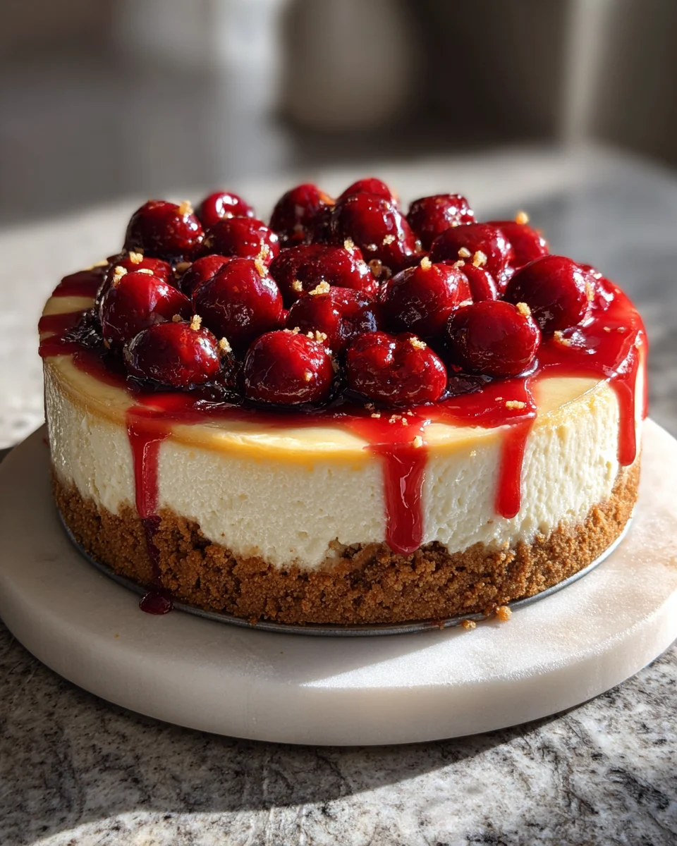 Cherry Vanilla Crumble Cheesecake