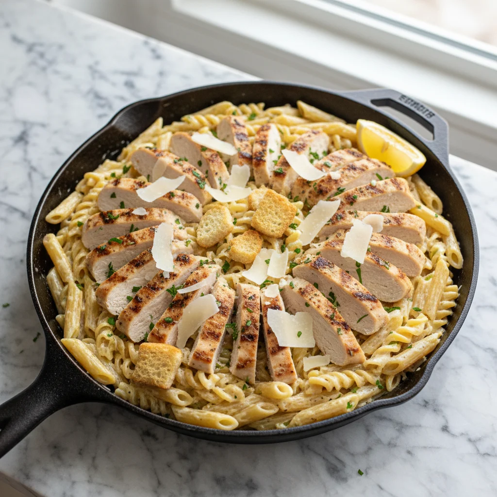 Chicken Caesar Pasta Skillet