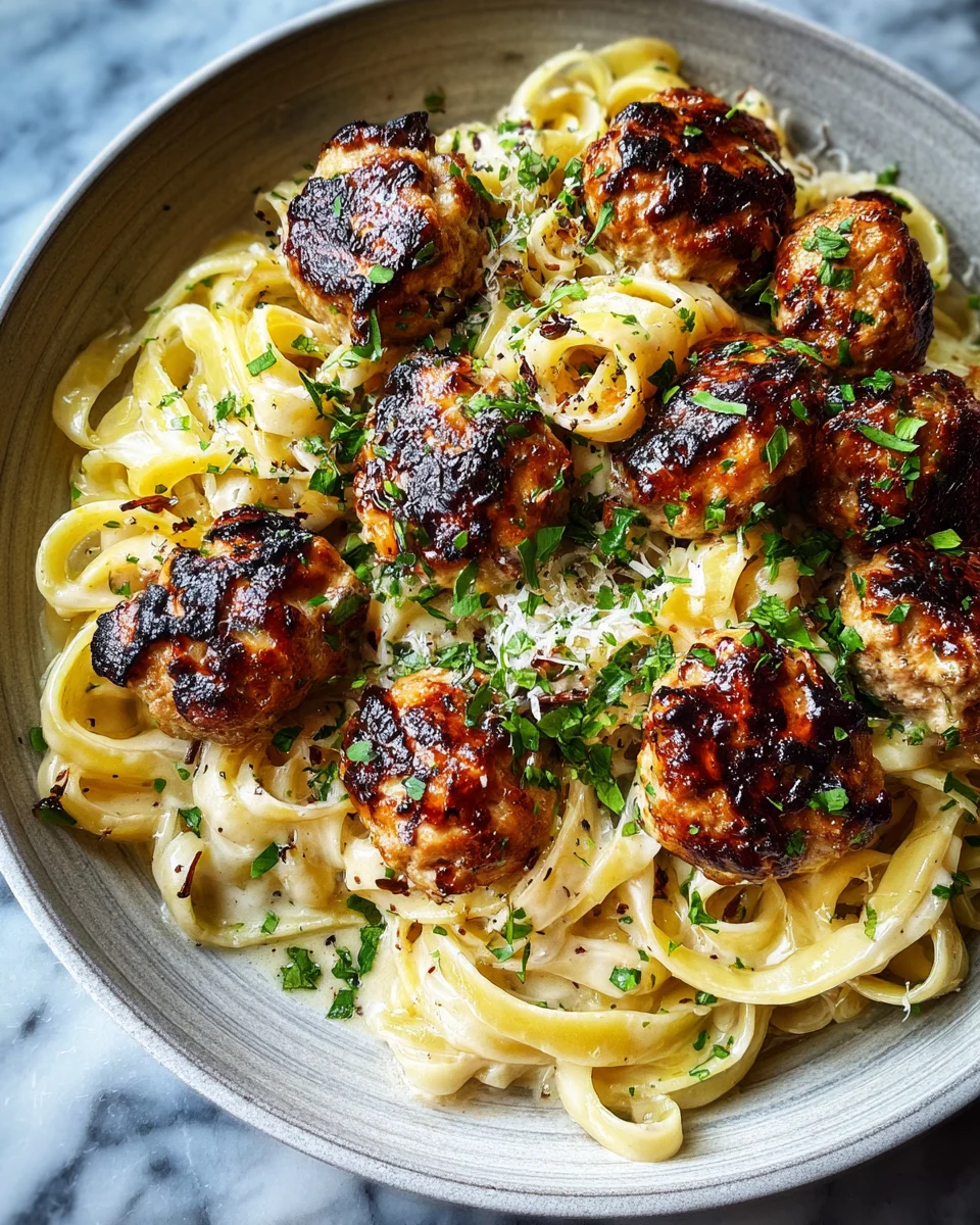 Delicious Chicken Piccata Meatball Pasta Recipe