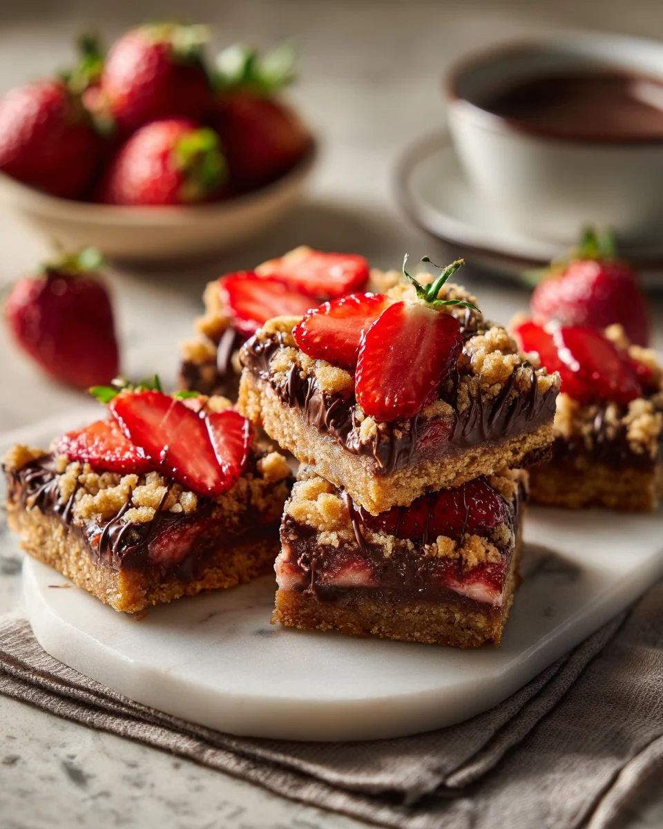 Chocolate Covered Strawberry Crumb Bars