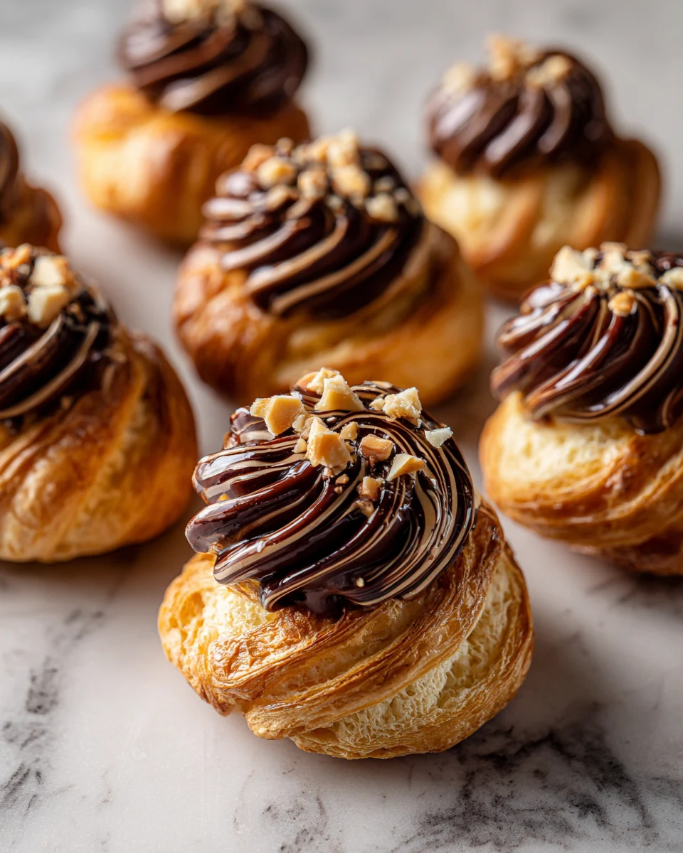 Chocolate Hazelnut Cream Puff Rings