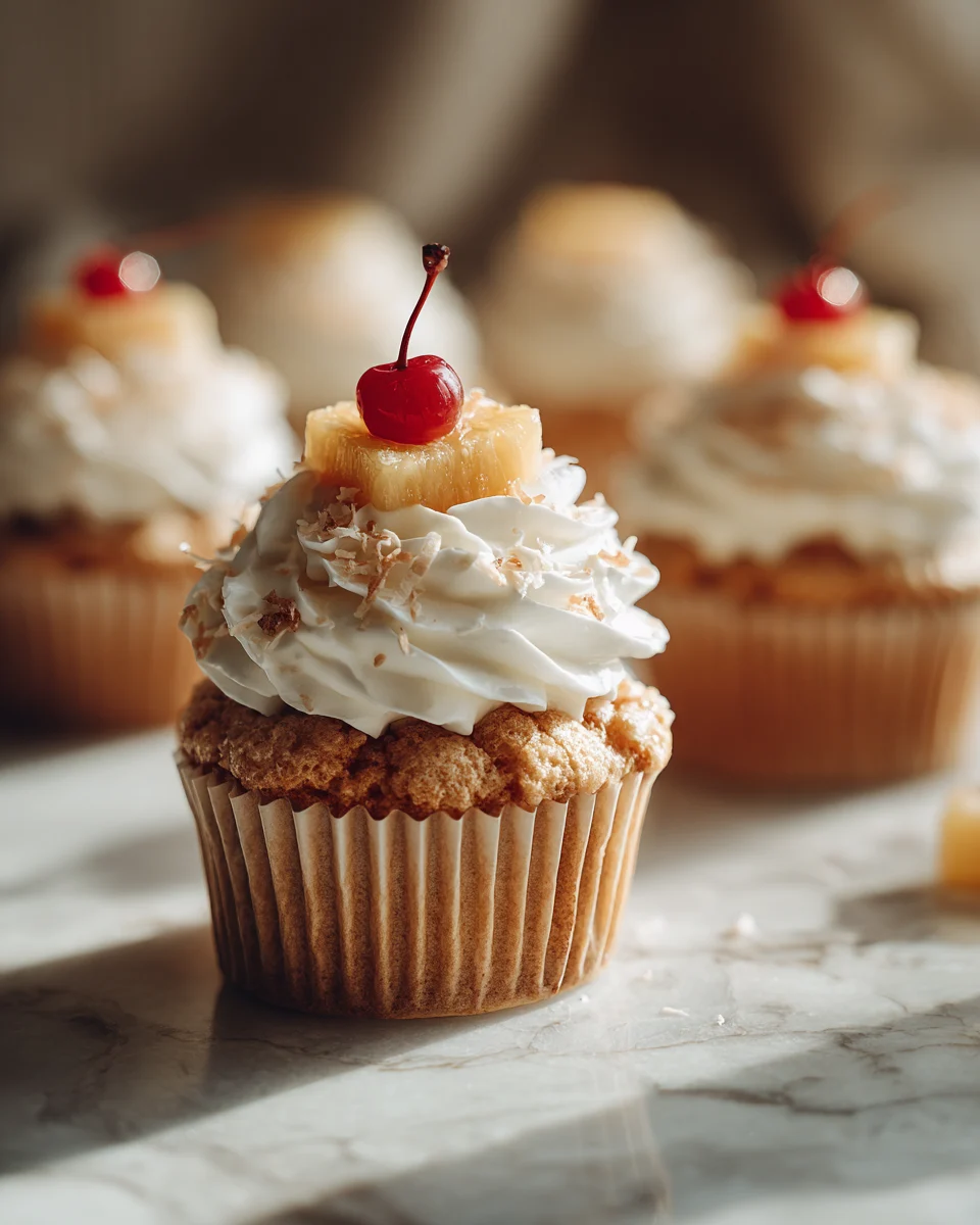 Coconut Rum Pineapple Cupcakes