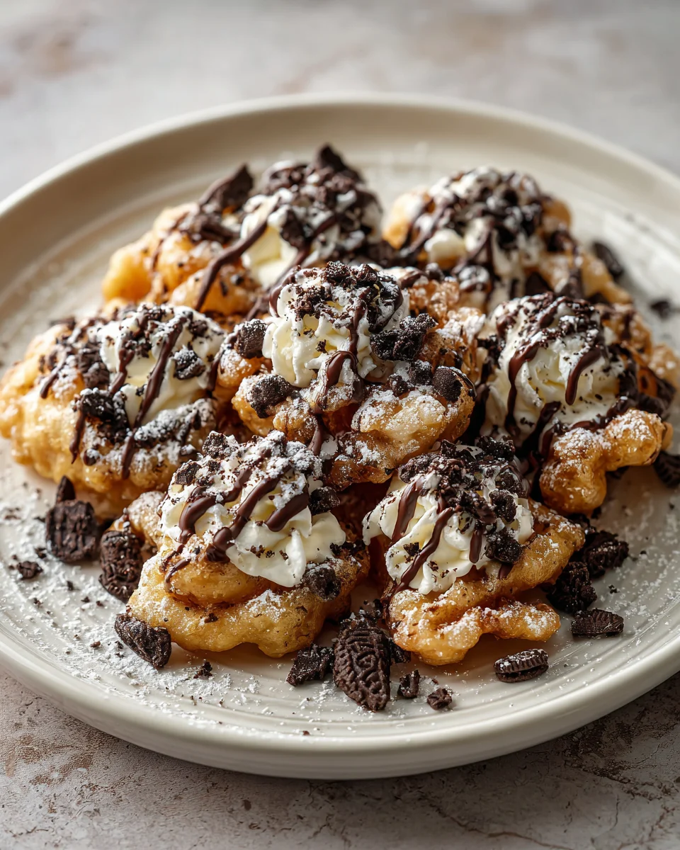 Cookies And Cream Funnel Cake Bites