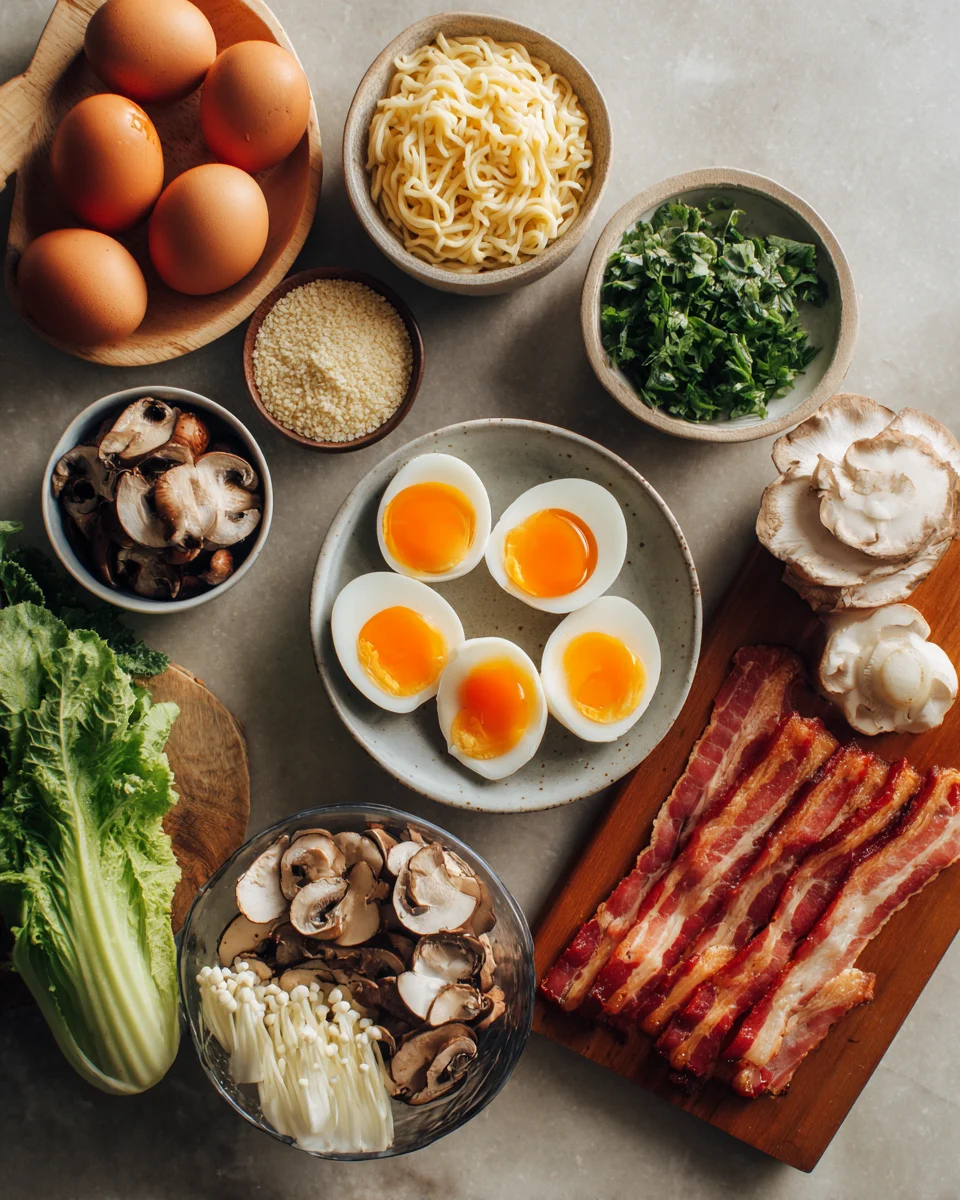 Creamy Bacon Carbonara Ramen Bowl