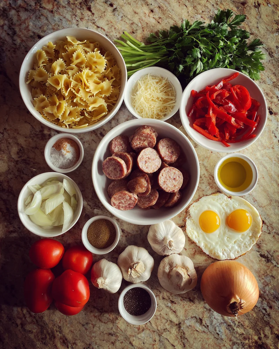 Creamy Cajun Sausage Bowtie Pasta